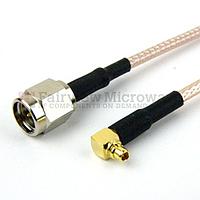 Fairview FMC0219315LF SMA Male to RA MMCX Plug Cable RG-316 Coax and RoHS