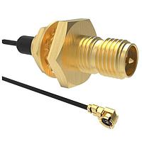 Amphenol RF 095-902-546-300 RF Cable Assemblies AMC Right Angle Plug to RP-SMA St Bkhd Jack IP67 1.13 mm 50 Ohm 300 mm (11.8 Inches)