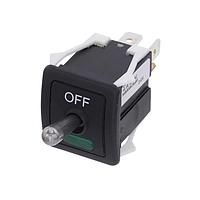 OTTO K4AAASCABM Toggle Switches 10A ON-OFF SPST 24V GRN LED/LENS QC