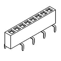 GCT (Global Connector Technology) BG126-16-A-1-N-D Board to Board & Mezzanine Connectors 16w, 2.54mm Pitch Socket, SIL, TH, Vert, D/Ent, R1, GF, Tube