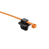 HellermannTyton 156-04034 Cable Mounting & Accessories 2-Piece Cable Tie with Oval Fir Tree Mount, 9.0x17.0mm, PA66HIRHS/PA66HIRHSUV, Orange/Black, 2000/ctn