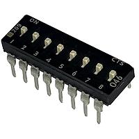 CTS Electronic Components 209-8MSD DIP Switches THROUGH HOLE, GOLD DIP SWITCH, 8-POLE, MEDIUM ACTUATOR, BOTTOM SEAL, STRAIGHT TERMINAL FORM, TUBE PACK