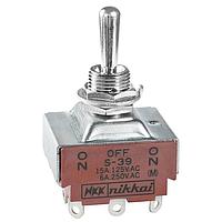 NKK Switches S39 Medium capacity standard size toggles 3PDT ON-OFF-(ON) SOLDER LUG