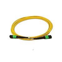 Megladon Manufacturing 12MTFX24K0-1M Fiber Optic Cable Assemblies Singlemode 12F MPO(f) to MPO(f) Method B 3mm Yellow Indoor Plenum, 1 Meter