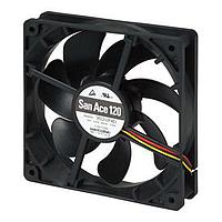 Sanyo Denki 9S1224M4D011 Axial DC Axial Fan, 120x120x25mm, 24VDC, Silent Series, Ribless, Locked Rotor Sensor