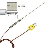 OMEGA TJFT72-E-INC-116G-12-SMPW-M Reduced Fine Tip Diameter Thermocouple Probes with Lead Wire (Thermocouple, E, 510 °C, Immersion Probe)