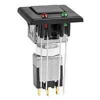 NKK Switches EB2011G-A-J23ACF Light Touch Switches ON(ON) BLK CAP/BEZEL RED/GRN LEDS SNAP-IN