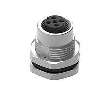 Wurth Elektronik 643160100605 Receptacles WRCIRC M12  Screw  Coding A   Panel Solder Bucket Metal with Front Panel Nut PG9  Female connector, polarity 5