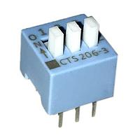 CTS Electronic Components 206-3ES DIP Switches 3 switch sections SPST