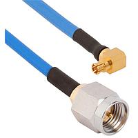 Amphenol SV Microwave FRSMPM-085-MSSMA-060 RF Cable Assemblies SMPM R/A F  SMA Straight M 6"Cable