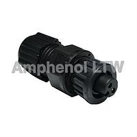 Amphenol LTW AD-02BFFA-LL7001 Standard Circular Connector Ceres, Mini Size, Plastic, 5A, 02 pins, Female Connector, Female Contact, Straight, 2 Points Lock, Solder, Field Installable, F4.5 - F6.5mm, IP67
