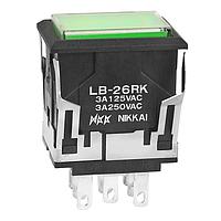 NKK Switches LB26RKW01-5F-JF Standard Switches DPDT ON-ON REC GRN