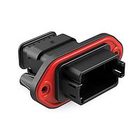 Amphenol SINE Systems AT04-12PB-PM15 Receptacle 12 Position Receptacle, Pin, Panel Mount, Key B, Self-Threading, Strain Relief