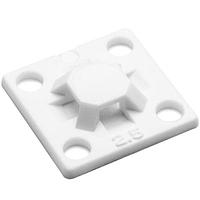 HellermannTyton MB2.510M4 Cable Tie Mounting Bases Screw Mount Cable Tie Base, 0.63 x .63", 0.10" Max Tie Width, 0.11" Hole Dia, PA66, White, 1000/pkg