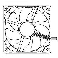 Sanyo Denki 9S1212P4M01 Axial DC Axial Fan, 120x120x25mm, 12VDC, Silent Series, Tachometer, PWM