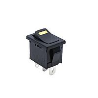 E-Switch R1966ABLKBLKEFYEL Rocker Switches SPST OFF-ON QC 15A
