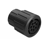 Amphenol SINE Systems RTS6BS12N8SHEC03R Plugs Plug, End Cap, Jam Nut, 8 Position, Female, Shell Size 12, Silicone Seal and End Cap with Individual Reduced Wire Sealing