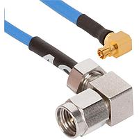 Amphenol SV Microwave 7015-0998 RF Cable Assemblies 2.92 M RA-SMPM F RA 6in CA for .085 Cbl