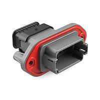 Amphenol SINE Systems AT04-12PA-PM15 Connectors 12 Position Receptacle, Pin, Panel Mount, Key A, Self-Threading, Strain Relief