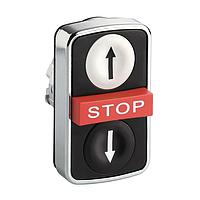 SCHNEIDER ZB4BA71124 Momentary METAL FLUSH 3 BTTN STOP WHT/BLK UP/D