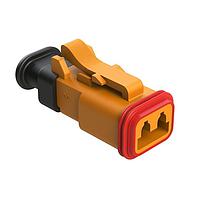 Amphenol SINE Systems AT06-2S-SR02ORG Plug 2 Position, Plug, Socket, SR02 Strain Relief (Reduced Diameter Seal), Orange Body