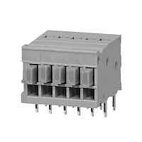 Same Sky (formerly CUI Devices) TBL009-254-05GY-2GY Fixed Terminal Blocks Terminal block, screwless, 2.54, Horizontal, 5, Gray w Gray Button