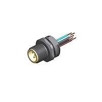 Amphenol CONEC 43-01051 Connectors MALE SOCKET M12X1 W/WIRES FRNT MNT FB