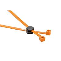 HellermannTyton 156-04062 Cable Ties 3-Piece T50R Tie with Coupler, 8" Long, 0.08 - 1.97" Dia, 50lbs, PA66HIRHS/PA66HIRHSUV, Orange/Black, 500/pkg