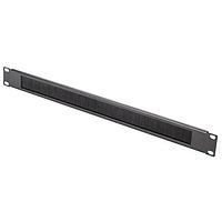 HellermannTyton TBP1UPB Racks & Rack Cabinets Blank Rack Panel with Pass-thru Brush, 1U, Steel, Black, 1/box