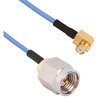 Amphenol SV Microwave FRSMP-047-MSSMA-120 RF Cable Assemblies SMP R/A F SMA Straight M 12"Cable