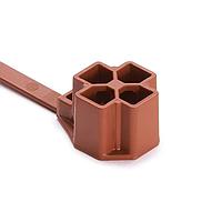 HellermannTyton 157-00294 Cable Tie Mounts M10 Stud Mount Tie, 7.5" Tie, 80lb Tensile Strength, PA46, Brown, 2000/pkg