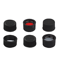 SciLab SL.Vi1231 Closetop Cap (Black-color, Close-top, w/ Natural PTFE / Sil. Septa; 15-425)