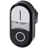 SIEMENS A6X30137353 Flat Button ILLUMINATED TWIN PUSHBUTTON. WHITE.BLACK