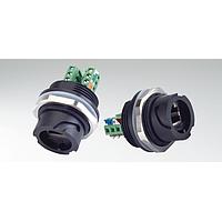 Amphenol CONEC 17-110724 Circular RJ45-IP67 Cat.5e MetPlsTBSHLw/sl wCAP