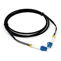 Megladon Manufacturing 1ZDD253-005M Fiber Optic Cable Assemblies SINGLEMODE LCUPC/LCUPC Duplex Indoor/Outdoor Patch Cord FTTA Black 6in/2mm Fanout, 5 Meter