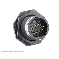 Eaton Souriau-Sunbank UTGX714D19PW Receptacles Jam nut receptacle, without backshell, with 19 male PCB contacts, IP68/69K in unmated conditions, keying W