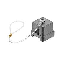 HARTING 09200035455 Heavy Duty Power Connectors 3A Black Plastic Cover for Cable to Cable, w/ lanyard, for male insert
