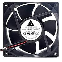 Delta Electronics, Inc. AFB1224HHE-R00 Tubeaxial Tubeaxial Fan, 120x38mm, 24VDC, Ball Bearing, 3-Lead Wires, Locked Rotor Sensor