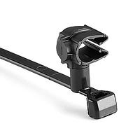 HellermannTyton 156-01775 Standard Cable Ties MOC Clip, 7 mm, Assembled to T50SMVC Swivel Tie, PA66HIRHSUV, Black, 2000/ctn