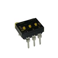 CTS Electronic Components 209-3MSTFD DIP Switches THROUGH HOLE, GOLD DIP SWITCH, 3-POLE, MEDIUM ACTUATOR, BOTTOM SEAL, TAPE SEAL, OFF, STRAIGHT TERMINAL FORM, TUBE PACK
