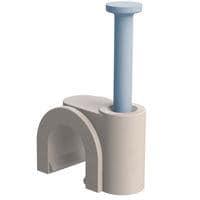 Essentra Components 22NCC0700RW Cable Clamp, Nail-In Nail In Cable Clip,Single, Round, .354x.236 Inside