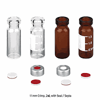SciLab SL.Vi1084 Vial, 2ml, Amber, w/ Al-Seal & White PTFE / Red Sil. Septa, w/ White Patch
