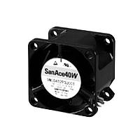 Sanyo Denki 9WL0424P3J001 Axial Fan, 40x40x28mm, 24VDC, Splash/Dust Proof, 150Khr, Ribless, Tach/PWM, IP68