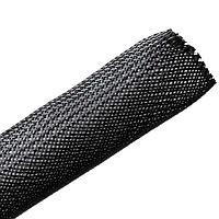 HellermannTyton 170-03015 Cable Protection Braided Sleeving, Expandable, Fray Resistant, 1.25" Dia, PET, Black, 50 ft/reel