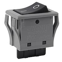 NKK Switches JWM11RA2H/UCV Rocker Switches SPST TV5 RTD BLK CAP GRAY BODY VERT "O -"