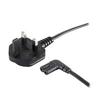 Same Sky (formerly CUI Devices) AC-2-C7-R-S-G UK AC Power Cord AC Cord UK, C7 for C8 inlet RA, HO3VVH2-F 0.75MM/2, 1M, Dark Gray