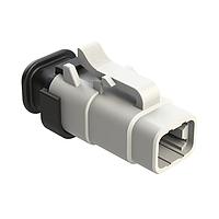 Amphenol SINE Systems ATM06-4S-SR01WT Connectors 4 Position, Plug, Socket, Strain Relief End Cap, White Body