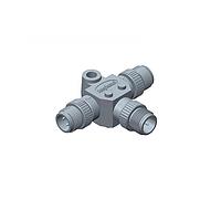 Amphenol LTW PS-050505-MMM-TS001 Circular Metric Connectors Circular Metric Connector, T Adaptor, Plastic, A Coding, 4A, 05 pins, (End 1) Male Male, (End 2) Male Male, (End 3) Male Male, Screw Thread, IP68 Mated