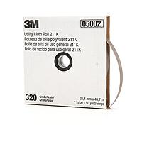 3M Electronic Specialty 7000118350 Flat Cables 3M Utility Cloth Roll 211K, 320 J-weight, 1 in x 50 yd, Full-flex, 5ea/Case