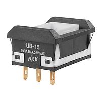 NKK Switches UB15NBKG01N Pushbutton Switches RECT W/BARIER ON(ON) SOLDER LUG BODY ONL